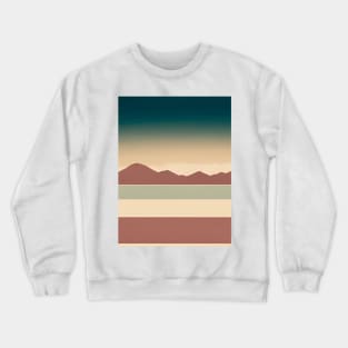 Abstract Mid Century Modern Boho Teal Terracotta Desert Minimalist Crewneck Sweatshirt